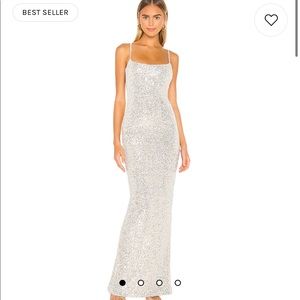Lovers Nothings Sequin Gown in Silver Nookie, size small!